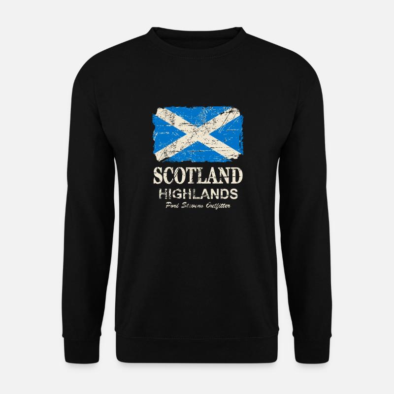 Scotland Flag - Vintage Look - Unisex Pullover - Schwarz