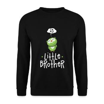 Little Soccer Brother - Kleiner Bruder Süße Eule - Unisex Pullover - Schwarz - Vorne - Alina (178cm) & Michal (187cm)