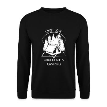 Zelt Camping Camper Pfadfinder Biwakieren - Unisex Pullover - Schwarz - Vorne - Alina (178cm) & Michal (187cm)