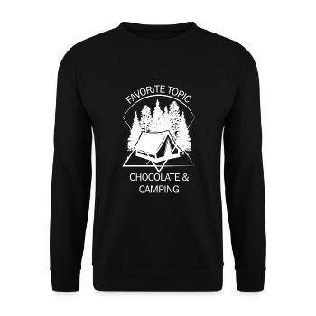 Zelt Camping Camper Pfadfinder Biwakieren - Unisex Pullover - Schwarz - Vorne - Alina (178cm) & Michal (187cm)