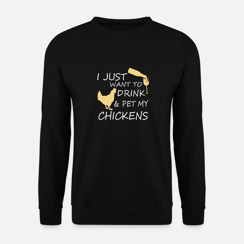 Pet my Chickens - Unisex Pullover - Schwarz