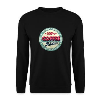 Coffee Addict - Unisex Pullover - Schwarz - Vorne - Alina (178cm) & Michal (187cm)