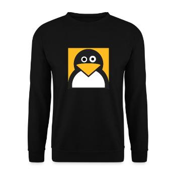 Linux Penguin - Unisex Sweatshirt - black - Front - Alina (178cm) & Michal (187cm)