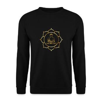 Buddha Meditation Wellness Relax as a gift - Unisex Sweatshirt - black - Front - Alina (178cm) & Michal (187cm)