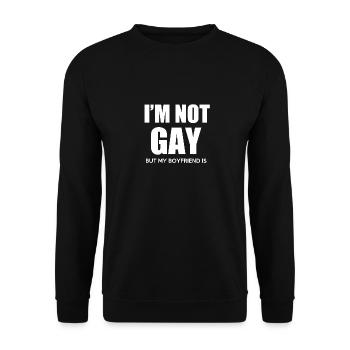 I'm not gay but my boyfriend is - Unisex Sweatshirt - black - Front - Alina (178cm) & Michal (187cm)