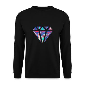 Simple colorful diamond design / symbol - Unisex Sweatshirt - black - Front - Alina (178cm) & Michal (187cm)