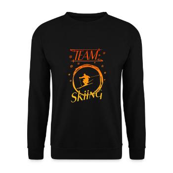 team skiing, skiing, ski fahren, ski - Unisex Pullover - Schwarz - Vorne - Alina (178cm) & Michal (187cm)