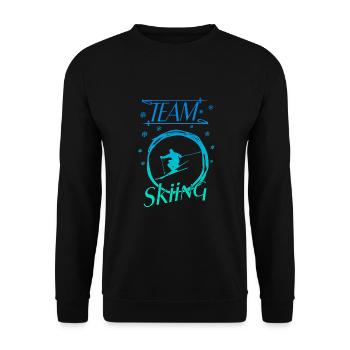 team skiing, ski fahren, ski - Unisex Pullover - Schwarz - Vorne - Alina (178cm) & Michal (187cm)