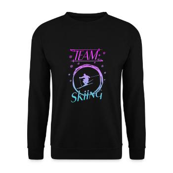 Skiing - Unisex Pullover - Schwarz - Vorne - Alina (178cm) & Michal (187cm)