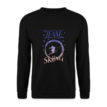 team skiing - Unisex Pullover - Schwarz - Vorne - Alina (178cm) & Michal (187cm)