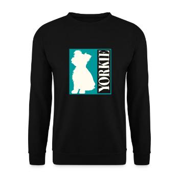 Yorkie Yorkshire Terrier Silhouette - Unisex Pullover - Schwarz - Vorne - Alina (178cm) & Michal (187cm)