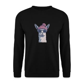 Chilllama Deluxe - Unisex Pullover - Schwarz - Vorne - Alina (178cm) & Michal (187cm)