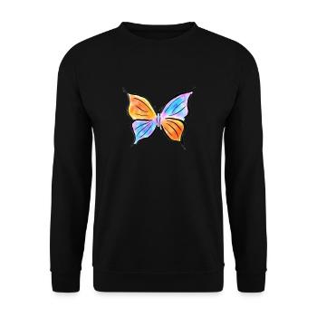 Summerly butterfly l papillon d’été - Sweat-shirt Unisexe - noir - Devant - Alina (178cm) & Michal (187cm)