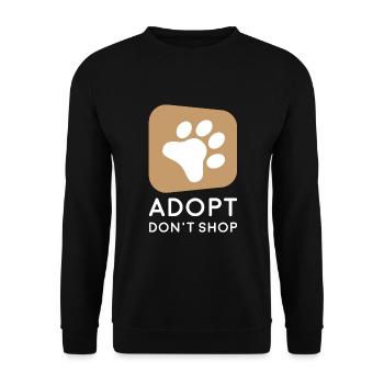 Adopt - dont shop I Tierretter - Unisex Pullover - Schwarz - Vorne - Alina (178cm) & Michal (187cm)