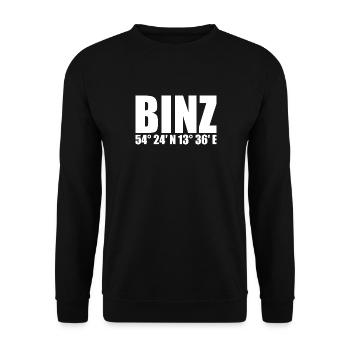 Binz Koordinaten - Unisex Pullover - Schwarz - Vorne - Alina (178cm) & Michal (187cm)