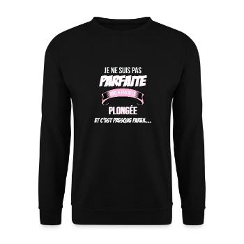 Plonge e cadeau humour - Sweat-shirt Unisexe - noir - Devant - Alina (178cm) & Michal (187cm)