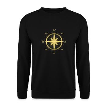 compass - Unisex Sweatshirt - black - Front - Alina (178cm) & Michal (187cm)