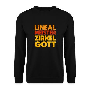 Lineal Meister, Zirkel Gott - Unisex Pullover - Schwarz - Vorne - Alina (178cm) & Michal (187cm)