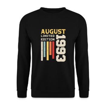 Août 1993 - Cadeau anniversaire Août 1993 Août - Sweat-shirt Unisexe - noir - Devant - Alina (178cm) & Michal (187cm)