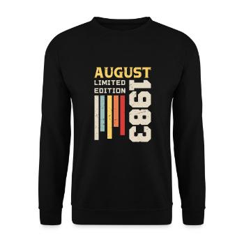 August 1983 - Birthday Gift August 1983 August - Unisex Sweatshirt - black - Front - Alina (178cm) & Michal (187cm)