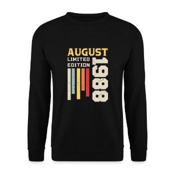 Août 1988 - Cadeau anniversaire Août 1988 Août - Sweat-shirt Unisexe - noir - Devant - Alina (178cm) & Michal (187cm)