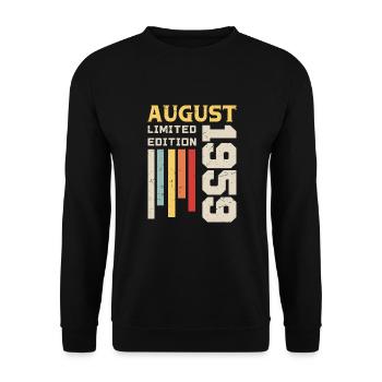 August 1959 - Birthday Gift August 1959 August - Unisex Sweatshirt - black - Front - Alina (178cm) & Michal (187cm)