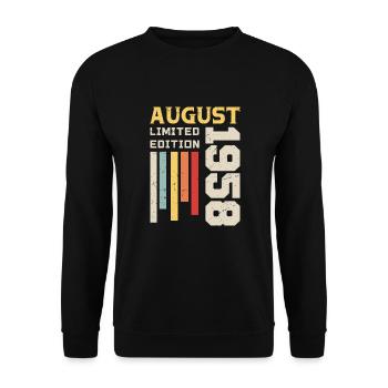 August 1958 - Birthday Gift August 1958 August - Unisex Sweatshirt - black - Front - Alina (178cm) & Michal (187cm)