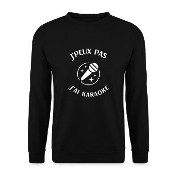 Karaoke Humor Gift I Can't I Have Karaoke - Unisex Sweatshirt - black - Front - Alina (178cm) & Michal (187cm)