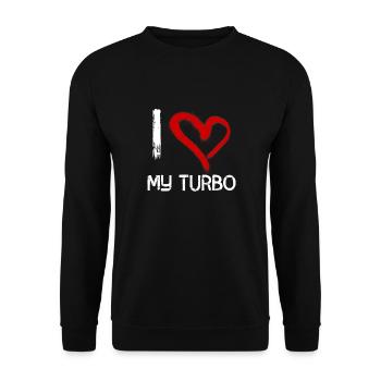 I love my turbo - Unisex Sweatshirt - black - Front - Alina (178cm) & Michal (187cm)