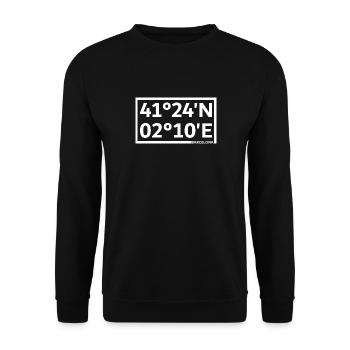 Coordonnées de Barcelone - Sweat-shirt Unisexe - noir - Devant - Alina (178cm) & Michal (187cm)