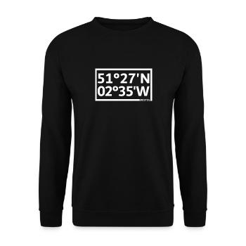 Bristol Koordinaten - Unisex Pullover - Schwarz - Vorne - Alina (178cm) & Michal (187cm)