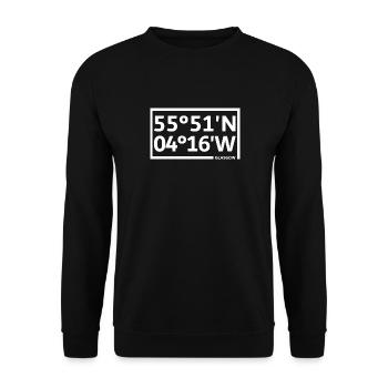 Coordonnées de Glasgow - Sweat-shirt Unisexe - noir - Devant - Alina (178cm) & Michal (187cm)
