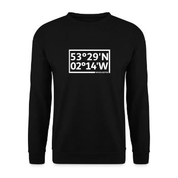Manchester Coordinates - Unisex Sweatshirt - black - Front - Alina (178cm) & Michal (187cm)