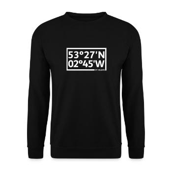 St Helens coordinates - Unisex Sweatshirt - black - Front - Alina (178cm) & Michal (187cm)