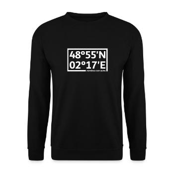 Asnières-sur-Seine coordinates - Unisex Sweatshirt - black - Front - Alina (178cm) & Michal (187cm)