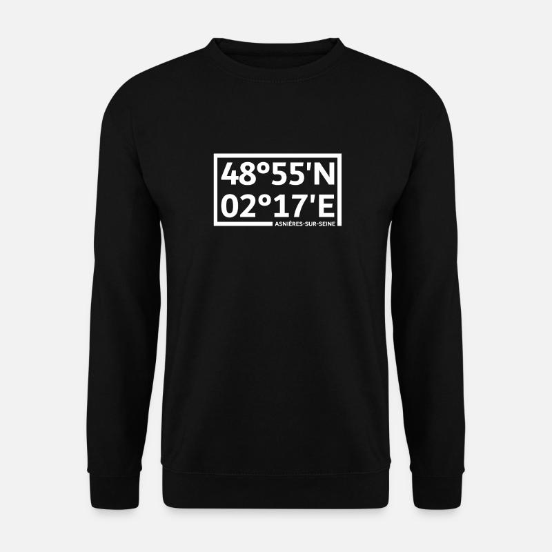 Coordonnées d’Asnières-sur-Seine - Sweat-shirt Unisexe - noir