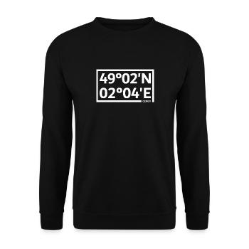Coordonnées de Cergy - Sweat-shirt Unisexe - noir - Devant - Alina (178cm) & Michal (187cm)