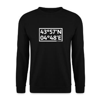Coordonnées d’Avignon - Sweat-shirt Unisexe - noir - Devant - Alina (178cm) & Michal (187cm)
