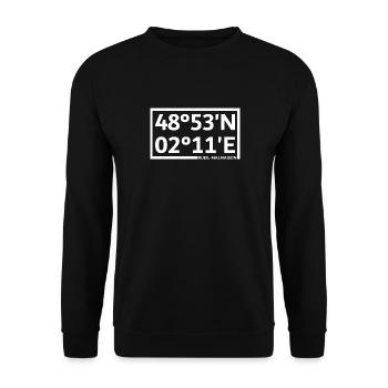 Rueil-Malmaison Koordinaten - Unisex Pullover - Schwarz - Vorne - Alina (178cm) & Michal (187cm)