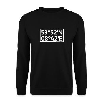 Coordonnées de Cuxhaven - Sweat-shirt Unisexe - noir - Devant - Alina (178cm) & Michal (187cm)