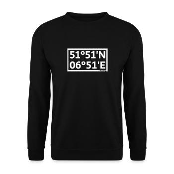 Borken Koordinaten - Unisex Pullover - Schwarz - Vorne - Alina (178cm) & Michal (187cm)