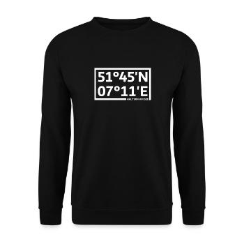 Haltern am See Koordinaten - Unisex Pullover - Schwarz - Vorne - Alina (178cm) & Michal (187cm)