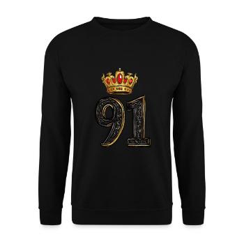 91 Number Crown - Unisex Sweatshirt - black - Front - Alina (178cm) & Michal (187cm)