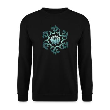Om, mantra, mandala, fleur de lotus, bouddhisme, yoga - Sweat-shirt Unisexe - noir - Devant - Alina (178cm) & Michal (187cm)