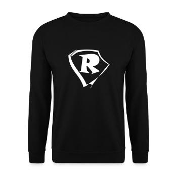 Emblem letter R logo - Unisex Sweatshirt - black - Front - Alina (178cm) & Michal (187cm)