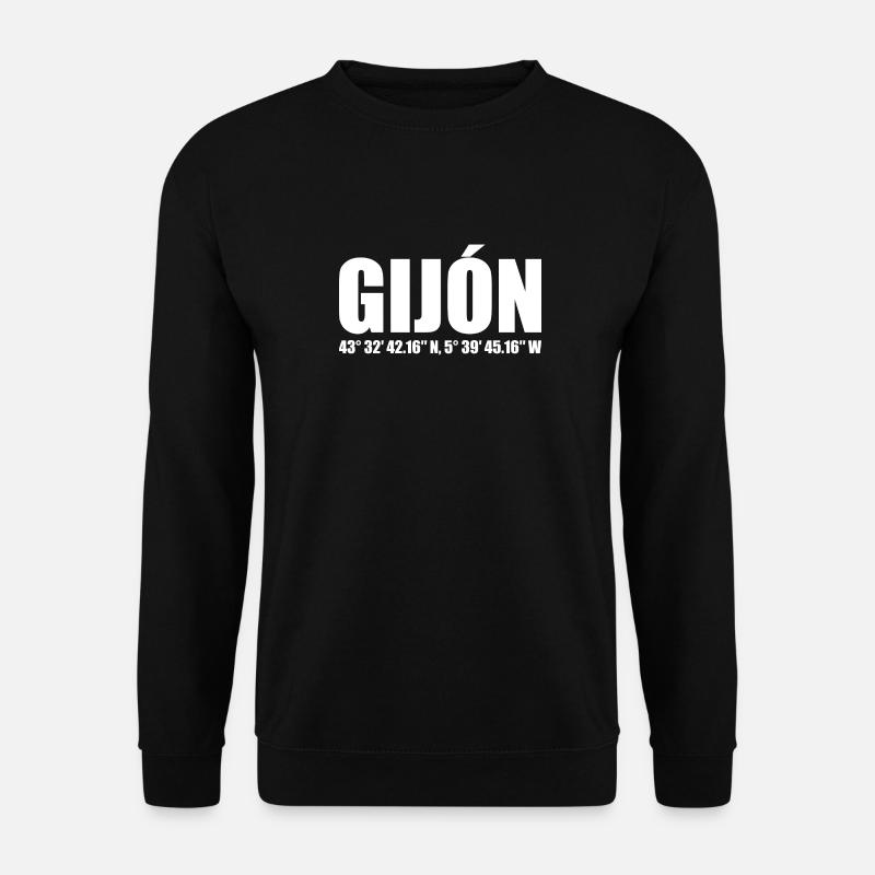 Gijón Koordinaten - Unisex Pullover - Schwarz
