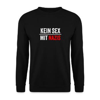 KEIN SEX MIT NAZIS - Unisex Pullover - Schwarz - Vorne - Alina (178cm) & Michal (187cm)