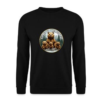 Grizzli avec ses oursons - Venez dans le Nord - Sweat-shirt Unisexe - noir - Devant - Alina (178cm) & Michal (187cm)