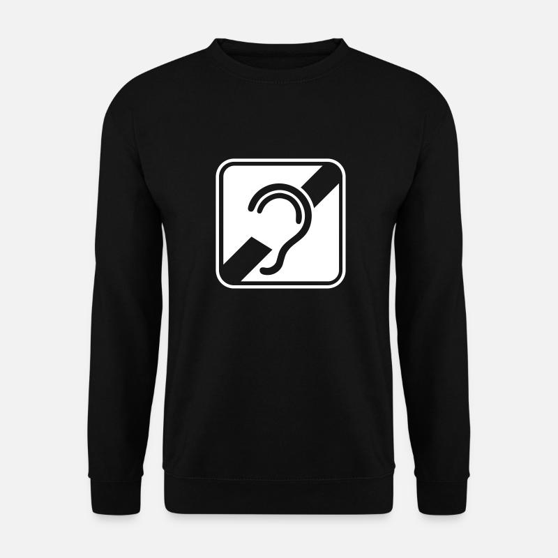 Taub, schwerhörig, Taubheit, Hörverlustzeichen - Unisex Pullover - Schwarz
