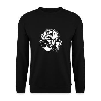 Bretagne Chien de chasse Chasseur Chiens de chasse Wilsigns - Sweat-shirt Unisexe - noir - Devant - Alina (178cm) & Michal (187cm)